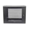 Gabinete de Pared de 9U con Puerta Perforada, 455 mm de Profundidad, Rack de 19'', Acero Reforzado Color Negro.