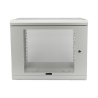 Gabinete de Pared de 9U con Puerta Perforada 455 mm de Profundidad, Rack de 19'', Acero Reforzado Color Gris Mate