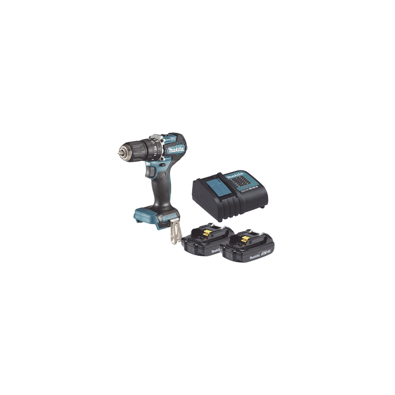 Rotomartillo/Taladro Inalámbrico SIN CARBONES, Broquero de 1/2", 1,700 RPM, 18V, Torque: 42 N.m C/2 Bat. (1.5Ah) y Cargador.