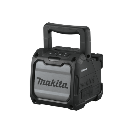 Bocina Negra Bluetooth con entrada USB, Auxiliar y Cargador, Funciona con Batería LXT de 18V o CXT de 12v (no inluidas)