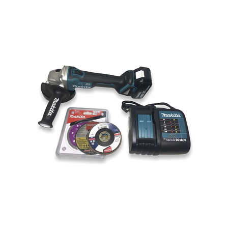 Miniesmeril 115mm 4-1/2in 8.500 Rpm,1 Batería 18V Li-ION de 5.0 Ah, Cargador y 3 Discos.