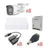 KIT TurboHD con Audio 1080p / DVR 8 Canales 1080p lite / 8 Cámaras Bala (exterior 2.8 mm) / Transceptores / Conectores / Fuen...