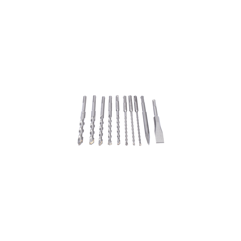 Juego con 10 piezas de brocas y cinceles SDS PLUS