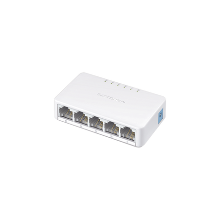 Switch NO Administrable / Para escritorio /  5 puertos 10/100 Mbps / Diseño Compacto / Plug and Play