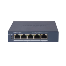 Switch Gigabit PoE+ / Monitoreable / 4 Puertos 1000 Mbps PoE+ / 1 Puerto 1000 Mbps Uplink / Configuración Nube Hik-PartnerPro...