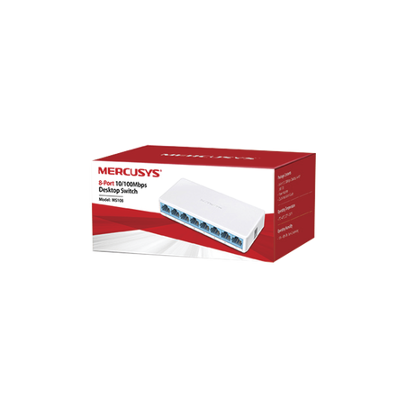 Switch NO Administrable / Para escritorio / 8 puertos 10/100 Mbps / Diseño Compacto / Plug and Play