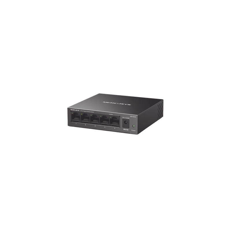 Switch NO Administrable / Para escritorio / Carcasa de metal / 5 puertos 10/100/1000 Mbps / Diseño Compacto / Plug and Play