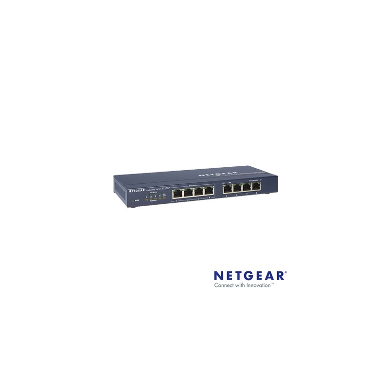 Switch de 8 puertos PoE (Power Over Ethernet).
