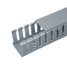 Canaleta Ranurada de PVC con Tapa, Tipo F, 57.2 mm de Ancho, 53.8 mm de Alto y 2 m de Largo, Color Gris