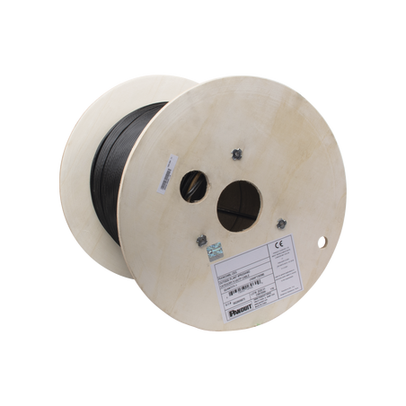 Bobina de Cable UTP de 4 Pares, PanNet, Para Exterior con Gel, Cat6 (23 AWG), Industrial para Climas Extremos, Color Negro, 3...