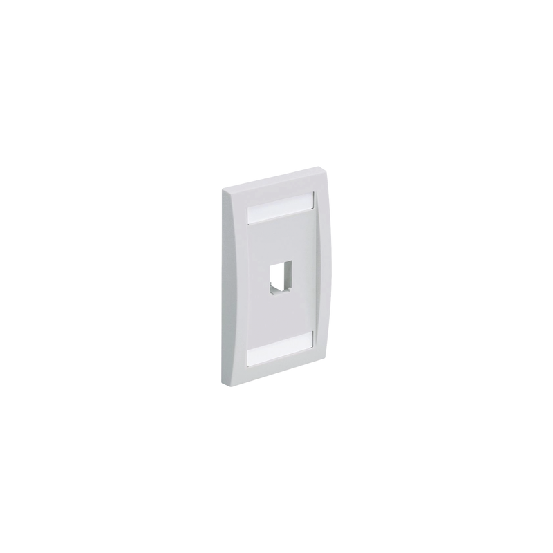 Placa de Pared Vertical Ejecutiva, Salida Para 1 Puerto Mini-Com, Con Espacios Para Etiquetas, Color Blanco