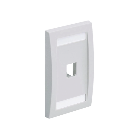 Placa de Pared Vertical Ejecutiva, Salida Para 1 Puerto Mini-Com, Con Espacios Para Etiquetas, Color Blanco