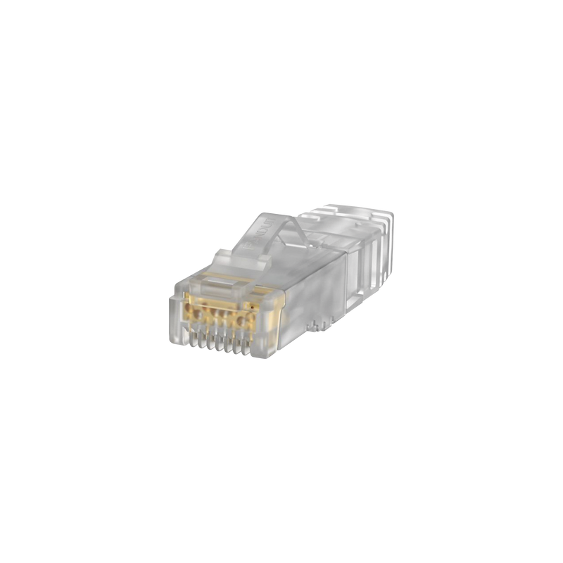 Plug RJ45 Cat6A, Para Cable UTP de Calibre 26 AWG, Chapado en Oro de 50 Micras, Paquete de 100 Piezas