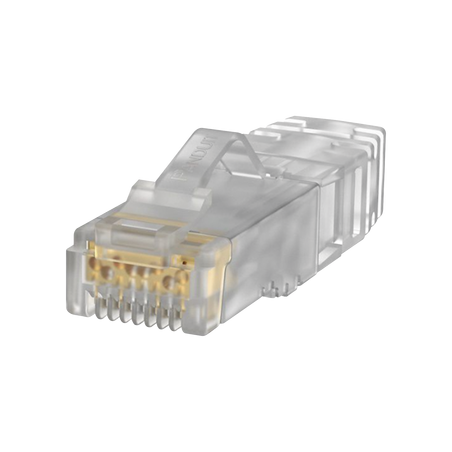 Plug RJ45 Cat6A, Para Cable UTP de Calibre 26 AWG, Chapado en Oro de 50 Micras, Paquete de 100 Piezas