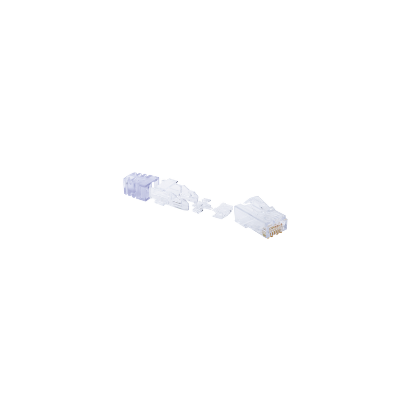 Plug RJ45 Cat6 de 5 Piezas, Para Cable UTP de Calibre 23-24 AWG, Chapado en Oro de 50 Micras, Paquete de 100 Piezas