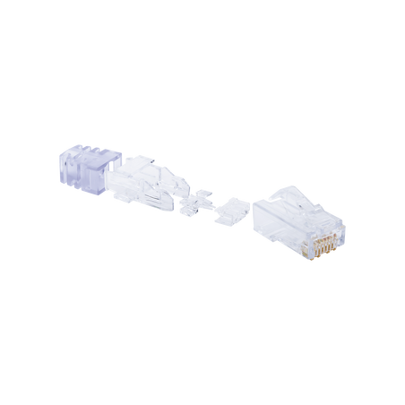 Plug RJ45 Cat6 de 5 Piezas, Para Cable UTP de Calibre 23-24 AWG, Chapado en Oro de 50 Micras, Paquete de 100 Piezas