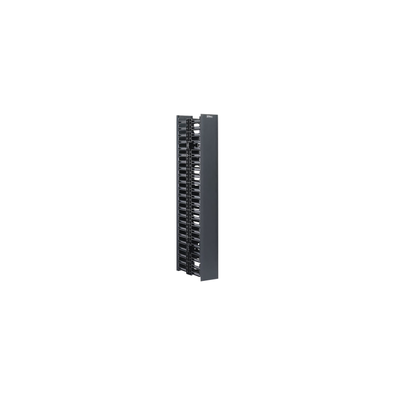 Organizador Vertical NetRunner, Doble (Frontal y Posterior), Para Rack Abierto de 45 Unidades, 4.9in de Ancho, Color Negro