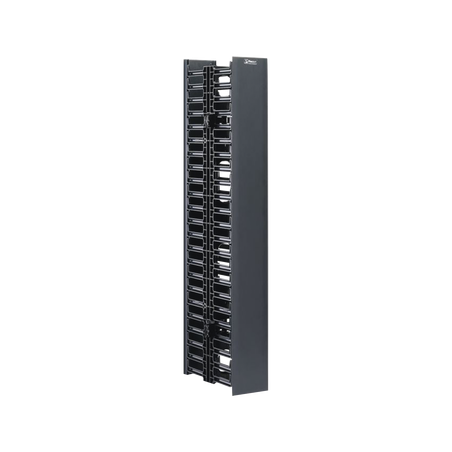 Organizador Vertical NetRunner, Doble (Frontal y Posterior), Para Rack Abierto de 45 Unidades, 4.9in de Ancho, Color Negro