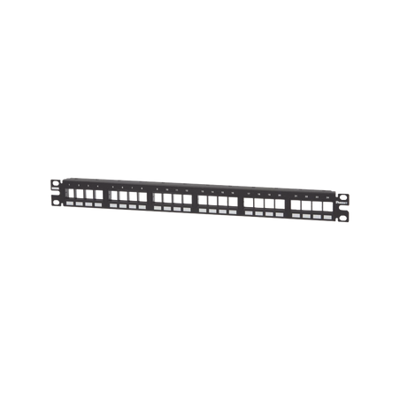 Panel de Parcheo Modular Keystone (Sin Conectores), Numerado y Espacio para Etiquetas, de 24 Puertos, 1UR