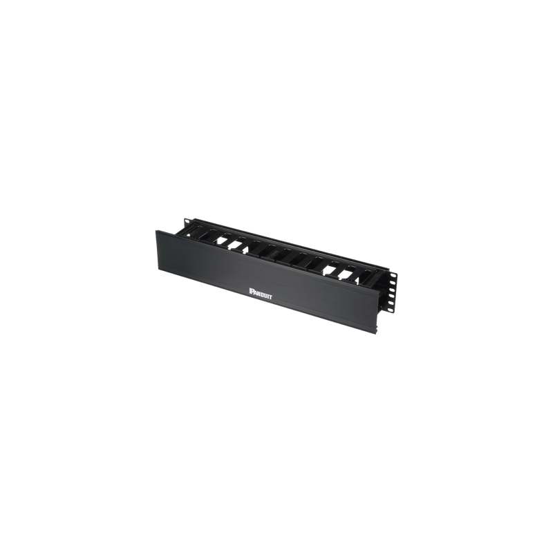 Organizador de Cables Horizontal PatchLink, Sencillo (Solo Frontal), Con Tapa Extendida, Para Rack de 19in, 2UR