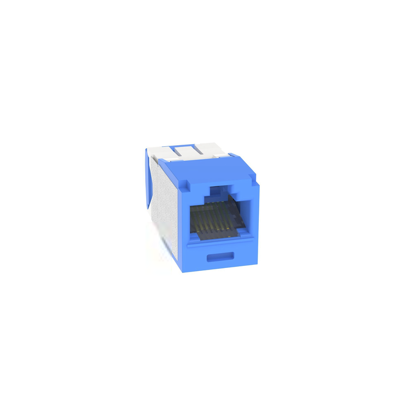 Conector Jack RJ45 Estilo TG, Mini-Com, Categoría 6A, Con Gel Resistente a la Corrosión, de 8 Posiciones y 8 Cables, Color Azul