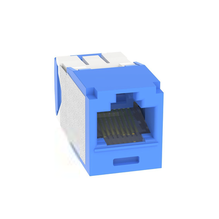 Conector Jack RJ45 Estilo TG, Mini-Com, Categoría 6A, Con Gel Resistente a la Corrosión, de 8 Posiciones y 8 Cables, Color Azul