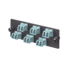 Placa Acopladora de Fibra Optica FAP, Con 6 Conectores LC Duplex (12 Fibras), Para Fibra Multimodo OM3/OM4, Color Aqua
