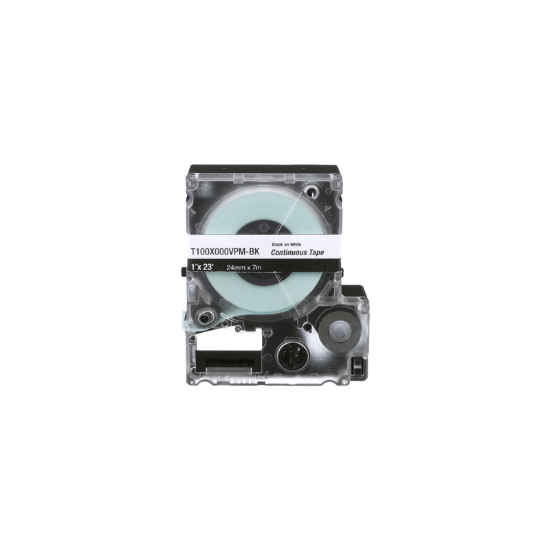 Casete de Etiquetas de Vinilo de Cinta Continua, Color Negro Sobre Blanco, Uso Interior/Exterior, 24 mm (0.94 Pulgadas) de An...