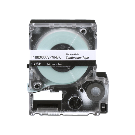 Casete de Etiquetas de Vinilo de Cinta Continua, Color Negro Sobre Blanco, Uso Interior/Exterior, 24 mm (0.94 Pulgadas) de An...