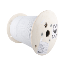 Bobina de Cable Blindado F/UTP de 4 Pares, Cat6A, Soporte de Aplicaciones 10GBase-T, LSZH (Libre de Gases Tóxicos), Color Bla...