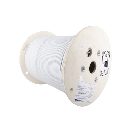 Bobina de Cable Blindado F/UTP de 4 Pares, Cat6A, Soporte de Aplicaciones 10GBase-T, LSZH (Libre de Gases Tóxicos), Color Bla...