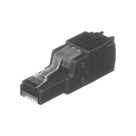 Plug RJ45 UTP, Instalación Recta, Terminación en Campo Certificable, Compatible con Cat5e, Cat6 y Cat6A, Color Negro
