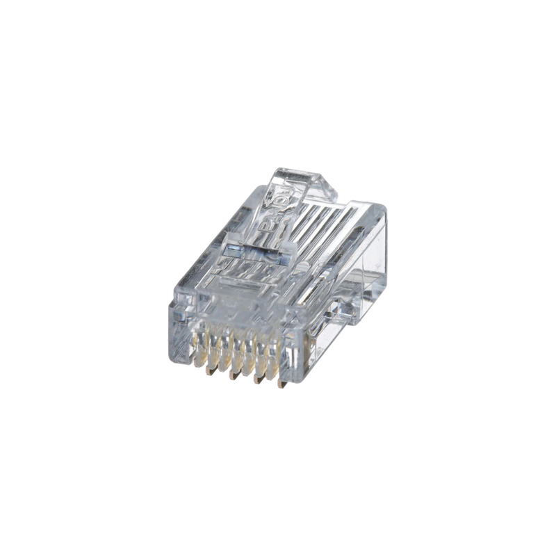Plug RJ45 Cat5e, Para Cable UTP de Calibres 24-26 AWG, Chapado en Oro de 50 Micras, Paquete de 100 Piezas