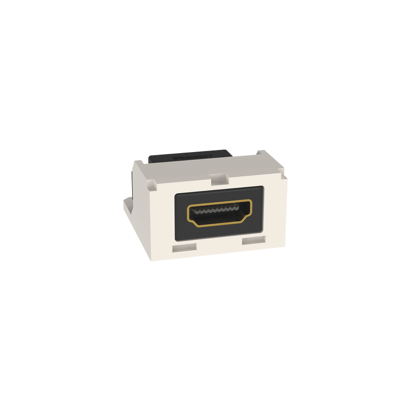 Módulo Acoplador HDMI 2.0, Hembra a Hembra Tipo-A, Categoría 2, Uso en 2 Puertos Mini-Com, Color Blanco Mate