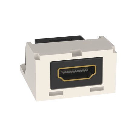 Módulo Acoplador HDMI 2.0, Hembra a Hembra Tipo-A, Categoría 2, Uso en 2 Puertos Mini-Com, Color Blanco Mate
