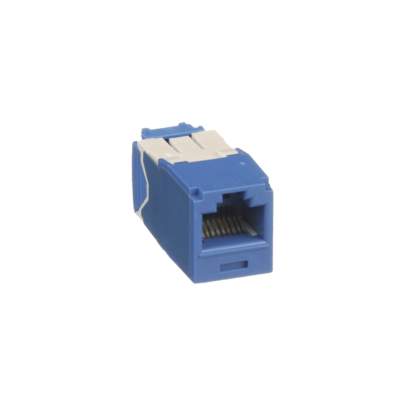 Conector Jack RJ45 Estilo TG, Mini-Com, Categoría 6A, de 8 Posiciones y 8 Cables, Color Azul
