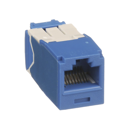 Conector Jack RJ45 Estilo TG, Mini-Com, Categoría 6A, de 8 Posiciones y 8 Cables, Color Azul