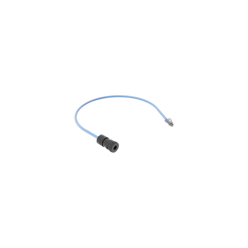 Cable de Conexión en Campo Jack a Plug RJ45, Categoría 6A, CMP (Plenum), 0.5 Metros (1.64 Pies), Color Azul