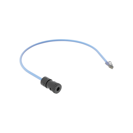 Cable de Conexión en Campo Jack a Plug RJ45, Categoría 6A, CMP (Plenum), 0.5 Metros (1.64 Pies), Color Azul