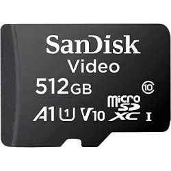 Memoria microSD SanDisk 512GB / Alta Resistencia / Videovigilancia / Clase 10
