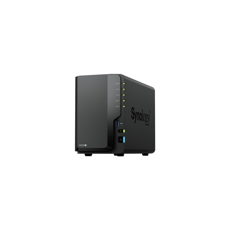 NAS DiskStation DS225+ | 2 Bahías | Intel Celeron J4125 | 2 GB DDR4 | Hasta 40 TB | Puertos 1GbE y 2.5GbE | USB 3.2 Gen 1 | C...