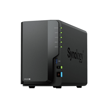 NAS DiskStation DS225+ | 2 Bahías | Intel Celeron J4125 | 2 GB DDR4 | Hasta 40 TB | Puertos 1GbE y 2.5GbE | USB 3.2 Gen 1 | C...