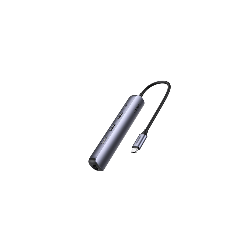 HUB USB-C (Docking Station) 5 en 1 | Ultra Delgado | 2 USB-A 3.1 a (5 Gbps) | HDMI 4K@60Hz | RJ45 (Gigabit Ethernet) | USB-C ...