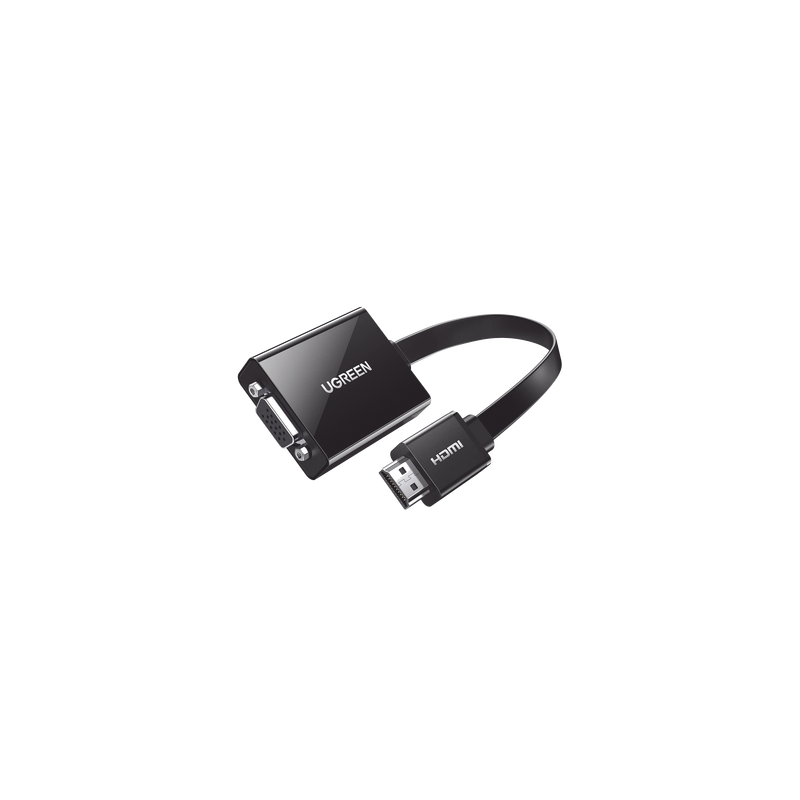 Adaptador HDMI a VGA / Resolución 1080P / Audio 3.5mm / Con Puerto Micro USB para Alimentación / Plug & Play / No Requiere Co...