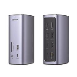 HUB USB-C (Docking Revodok Pro) 12 en 1 | 2 USB-A 3.0 | 1 USB-C PD Carga 100W | 1 USB-A 3.1 | 1 USB-C 3.1 | HDMI 4K | HDMI 8K...