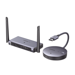 Transmisor y Receptor Inalámbrico HDMI | 50m | Salida HDMI y VGA (Simultanea) | Audio 3.5mm | Efecto 3D | Luz Indicadora LED ...