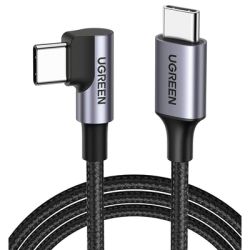 Cable USB-C a USB-C | 1 Metro (3.28 Pies) | Conector con Ángulo Recto de 90° | Carga Rápida de hasta 60W | 480 Mbps | PD3.0 |...