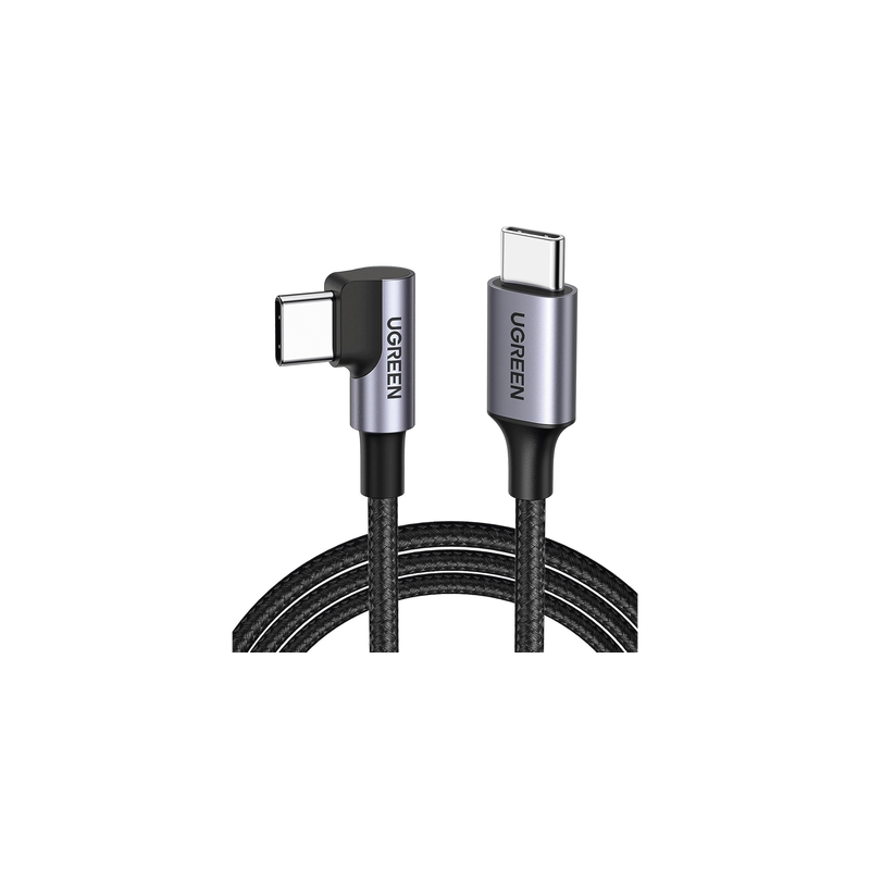 Cable USB-C a USB-C | 1 Metro (3.28 Pies) | Conector con Ángulo Recto de 90° | Carga Rápida de hasta 60W | 480 Mbps | PD3.0 |...