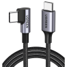 Cable USB-C a USB-C | 1 Metro (3.28 Pies) | Conector con Ángulo Recto de 90° | Carga Rápida de hasta 60W | 480 Mbps | PD3.0 |...