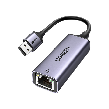 Adaptador de Red USB-A 3.0 a RJ45 /Admite 10/100/1000 Mbps / Caja de Aluminio / Longitud del cable 10 cm